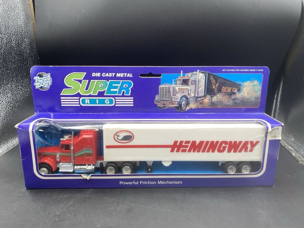 Vintage Road Champs Diecast Peterbilt with Hemingway Trailer Friction Mechanism